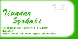 tivadar szokoli business card